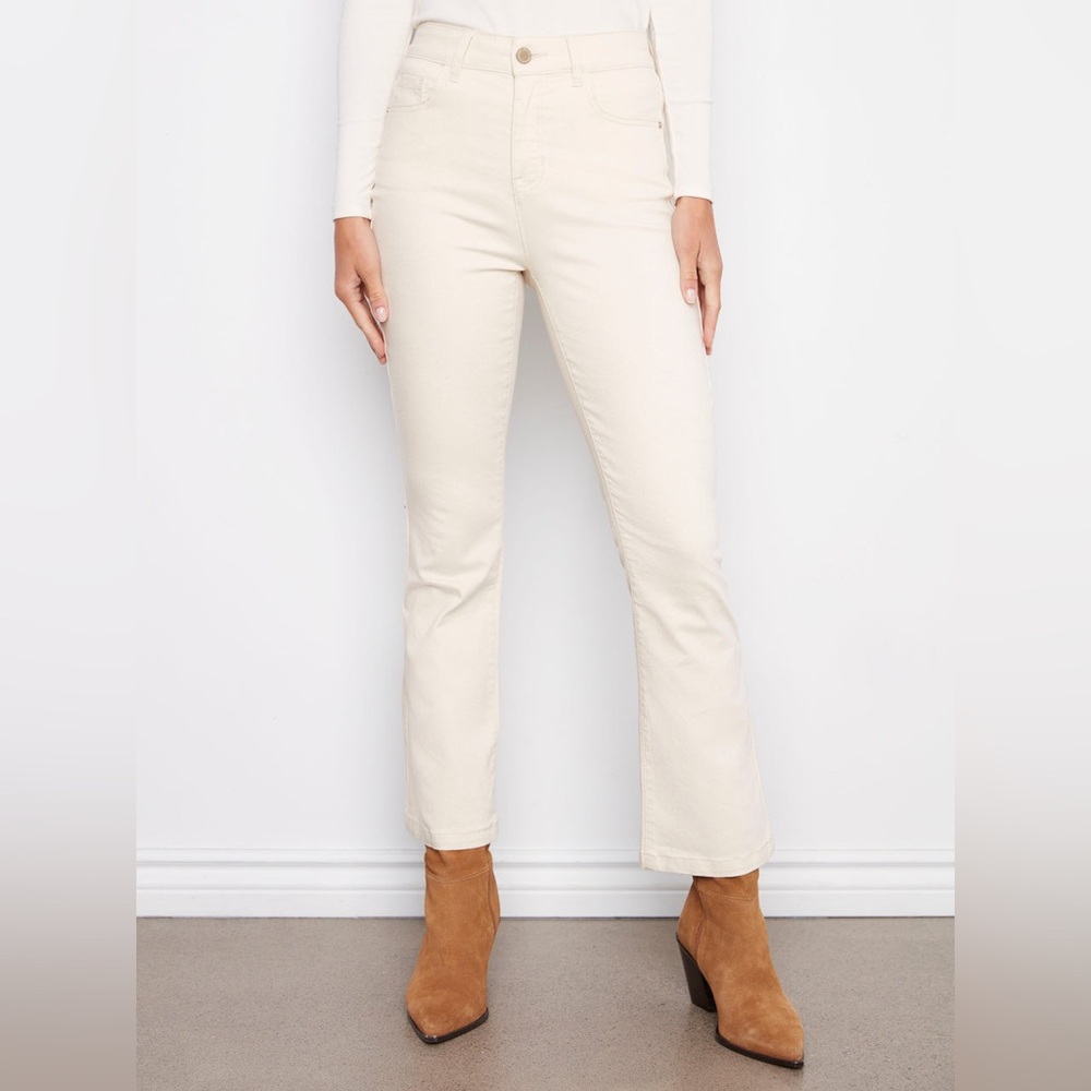 #381 NWT Charlie B Collection Bootcut Stretch Twill Pants Natural Size 8 - Picture 3 of 12